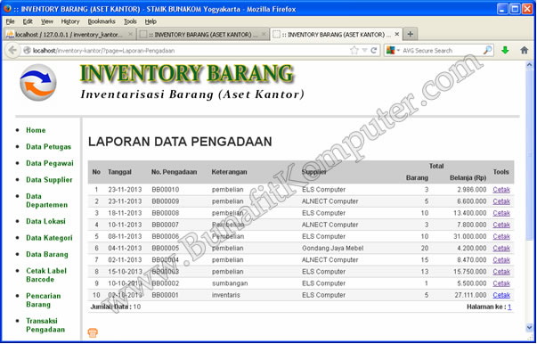 Program Barcode Inventory Program